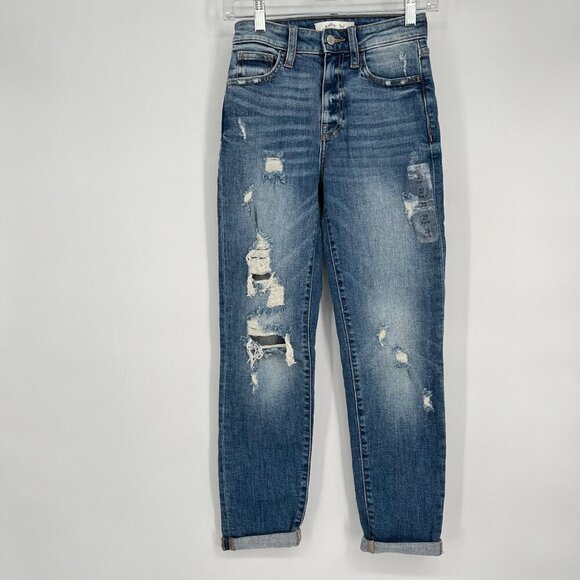 Willow & Root Women's Distressed‎ Mom Fit Jeans Size 23 Blue Denim - Picture 9 of 9